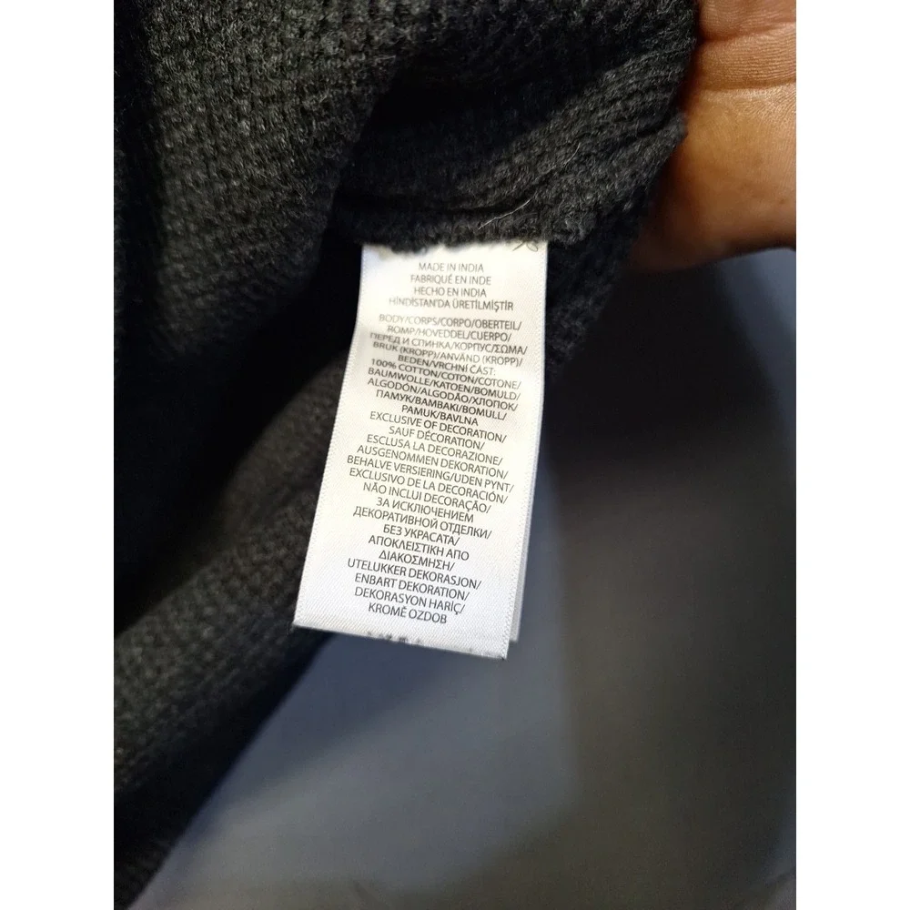 POLO RALPH LAUREN Mens Waffle Knit Thermal Long Sleeve Large Charcoal Grey‎ Pony